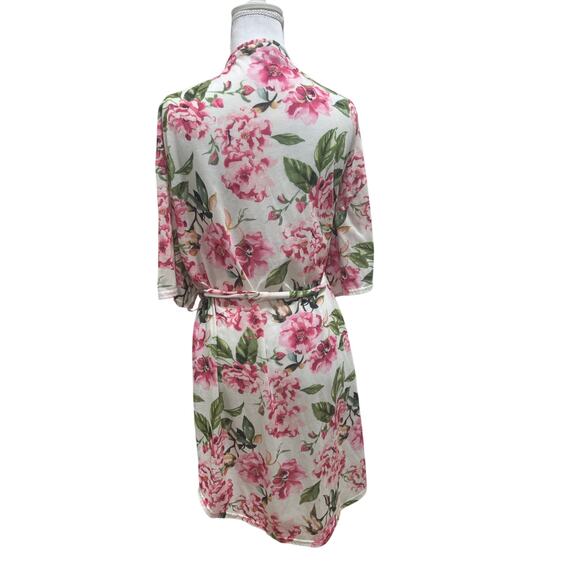 Show Me Your Mumu Brie Floral Robe 0/S Pink & Green Garden Blooms Kimono-Style - Picture 6 of 7